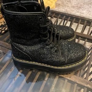 Dr Martens Jadon Glitter Platform combat boots